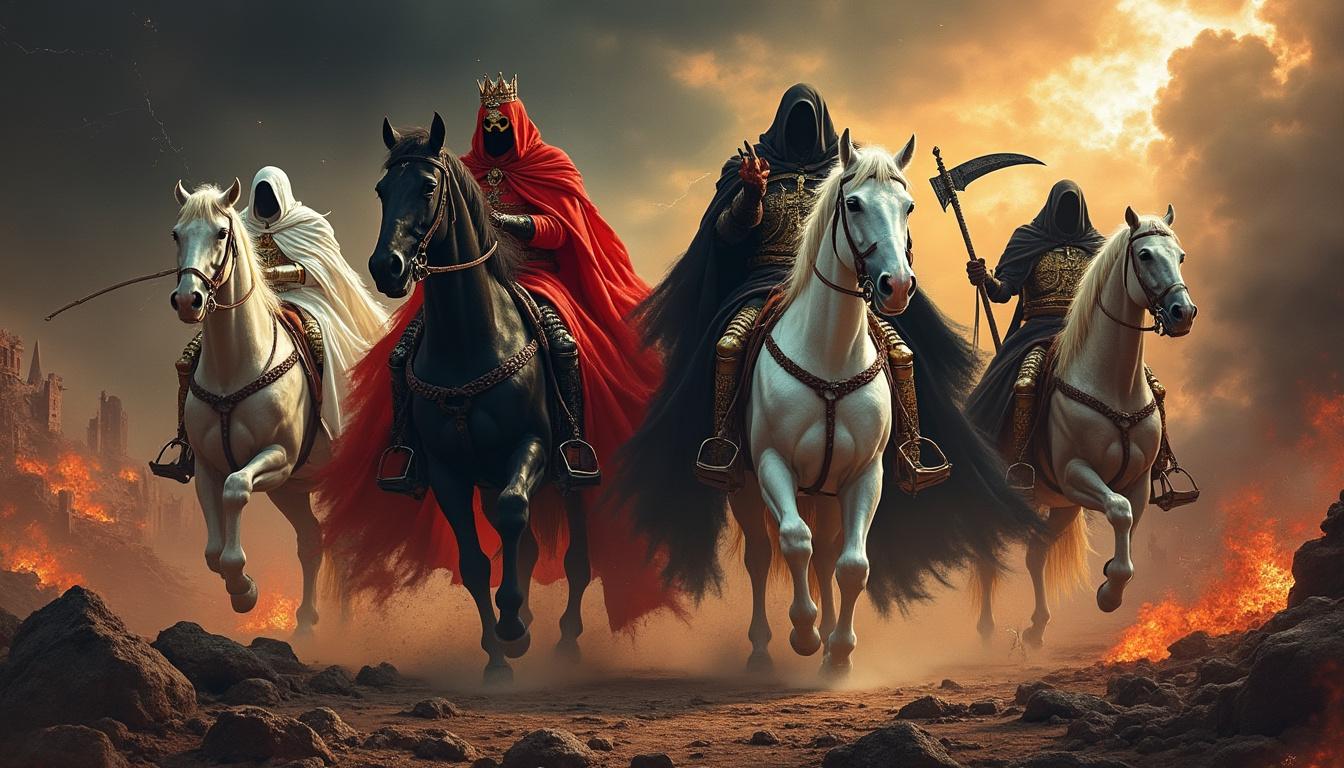 découvrez la symbolique des 4 cavaliers de l'apocalypse et leurs significations profondes dans la tradition biblique et culturelle.