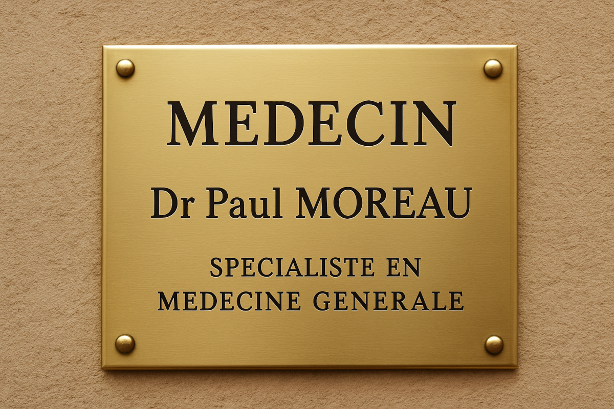 plaque professionnelle médecin