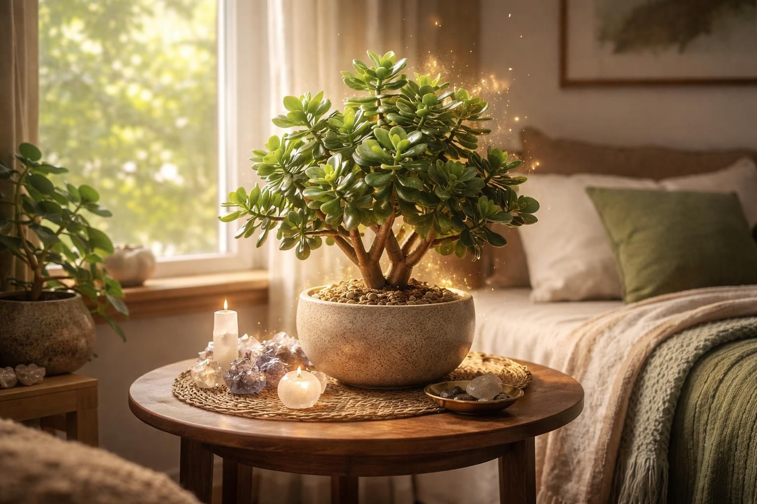 Les secrets derrière la signification spirituelle d&rsquo;un arbre de jade dans une chambre révélés