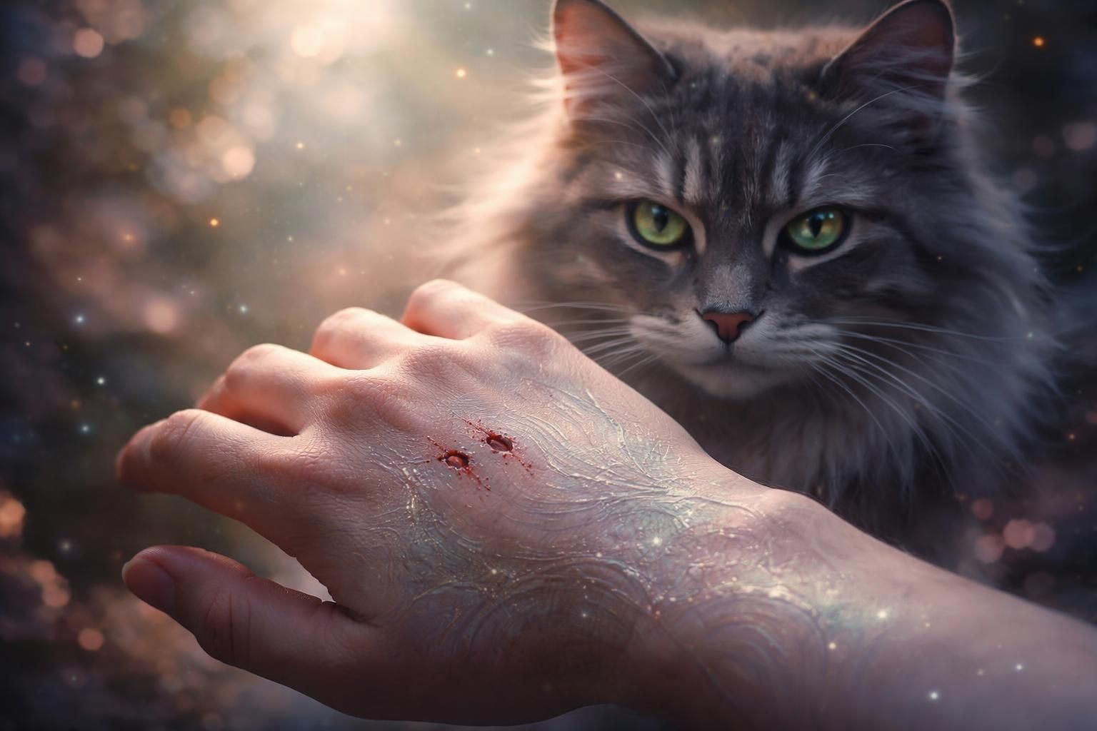 Rêver de se faire mordre la main par un chat : symbole de transformation ?