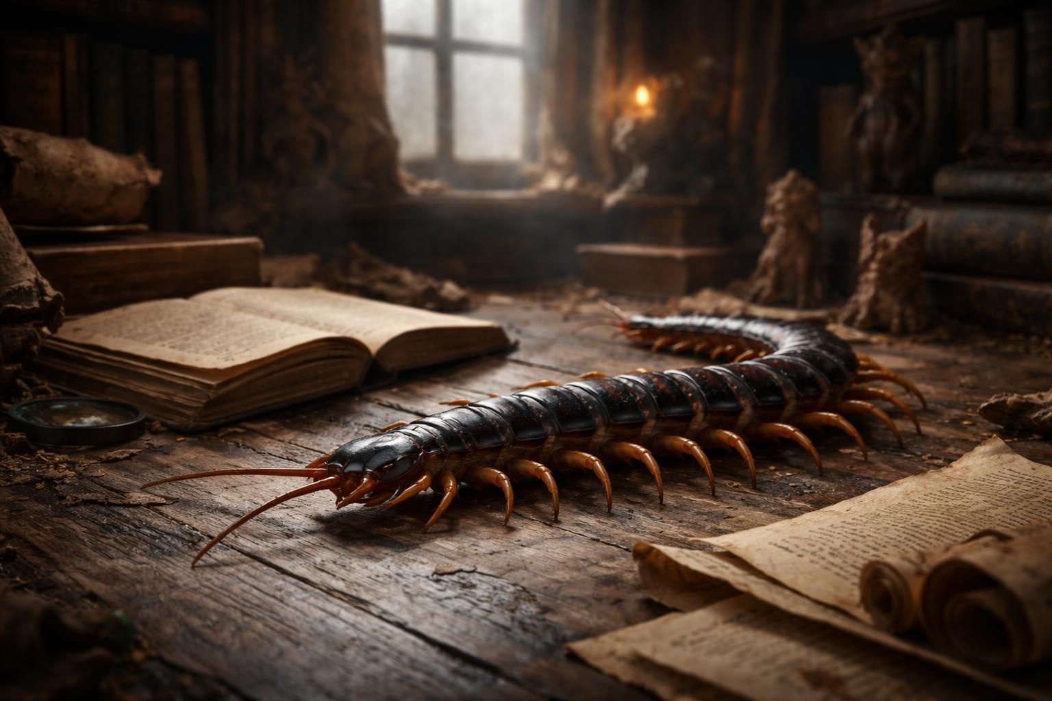 Créatures et fables : la signification d&rsquo;un scolopendre dans la maison explorée